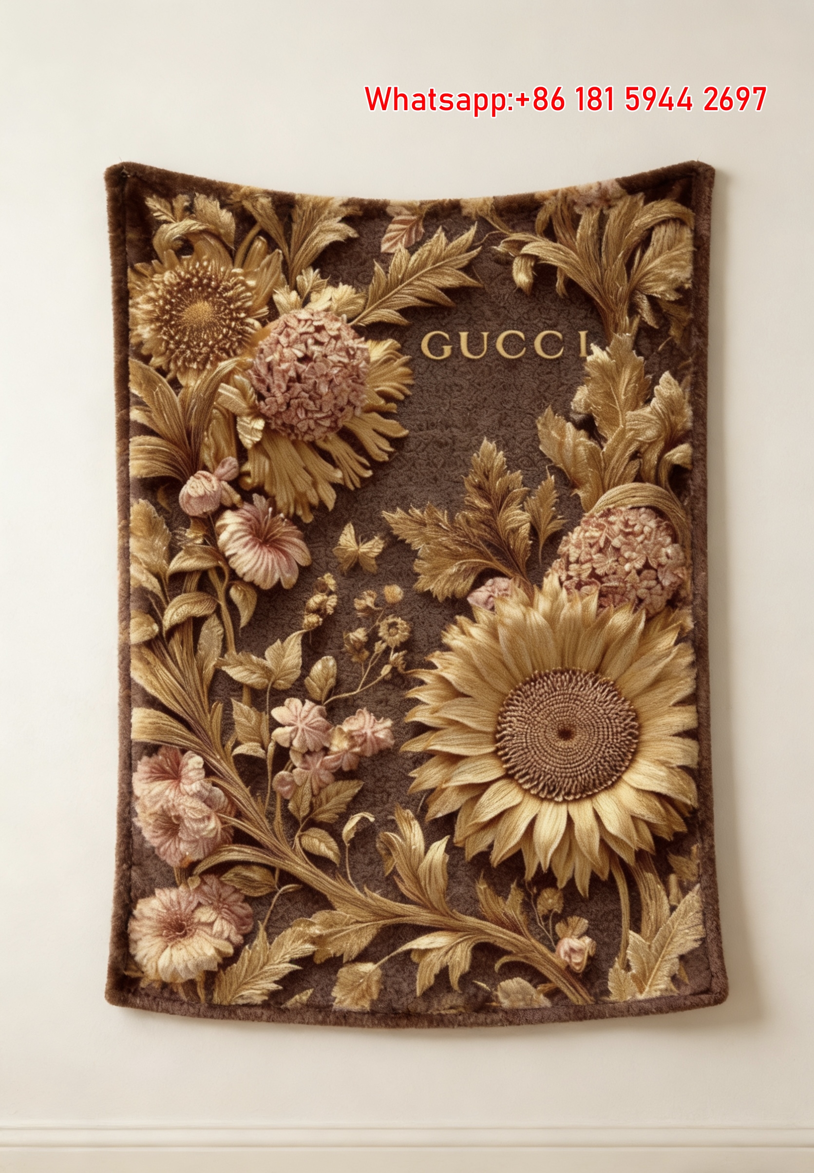 Gucci Golden Floral Throw blankets Gucci Gilded Sunflower Tapestry IMG_2825